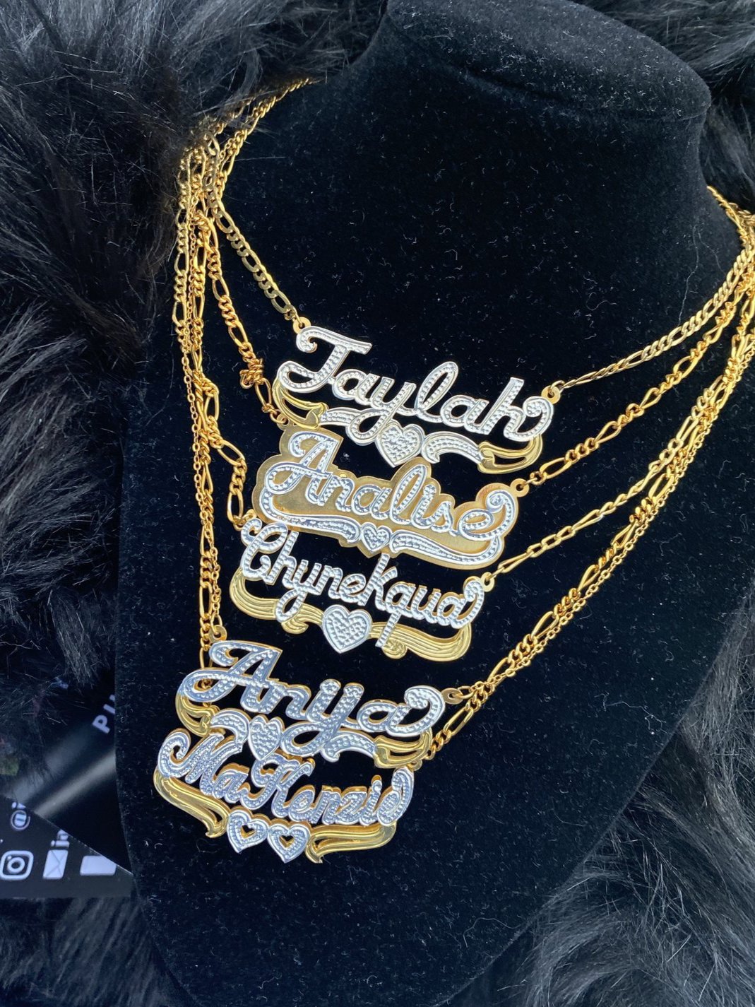 Double Nameplate Necklace (choose style)