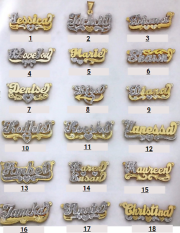 Double Nameplate Necklace (choose style)