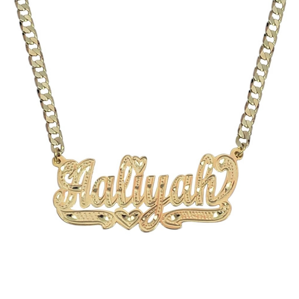Full Pave Heart Name Necklace