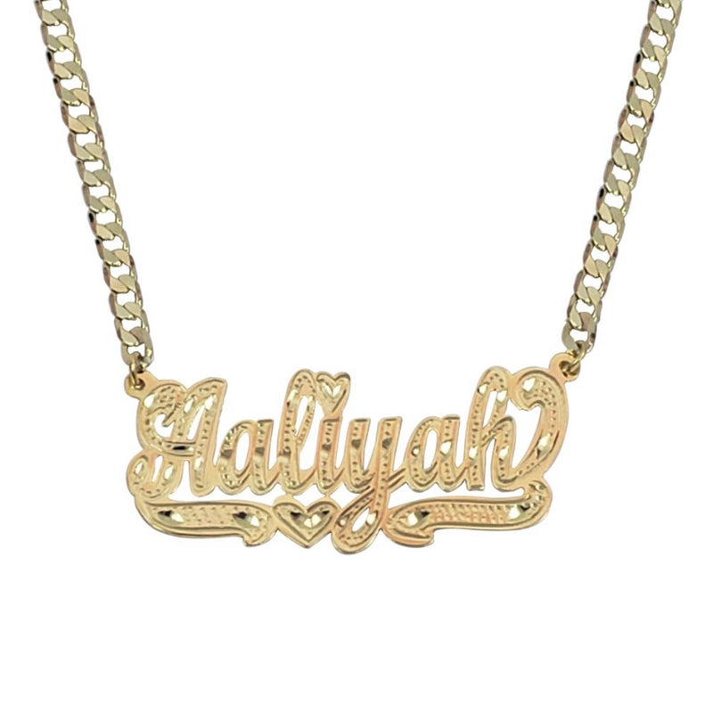 Full Pave Heart Name Necklace