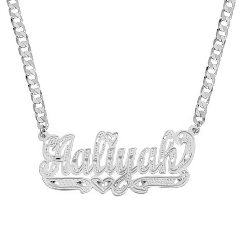 Full Pave Heart Name Necklace