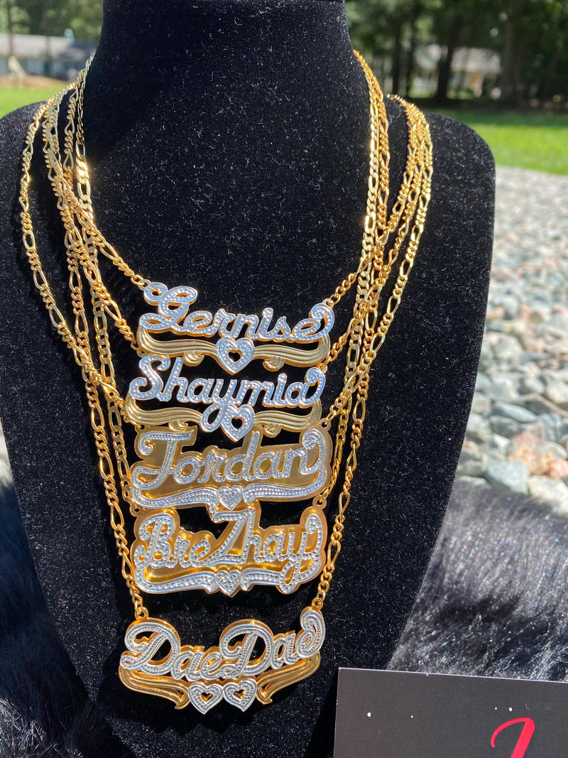 Double Nameplate Necklace (choose style)